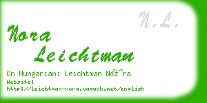 nora leichtman business card